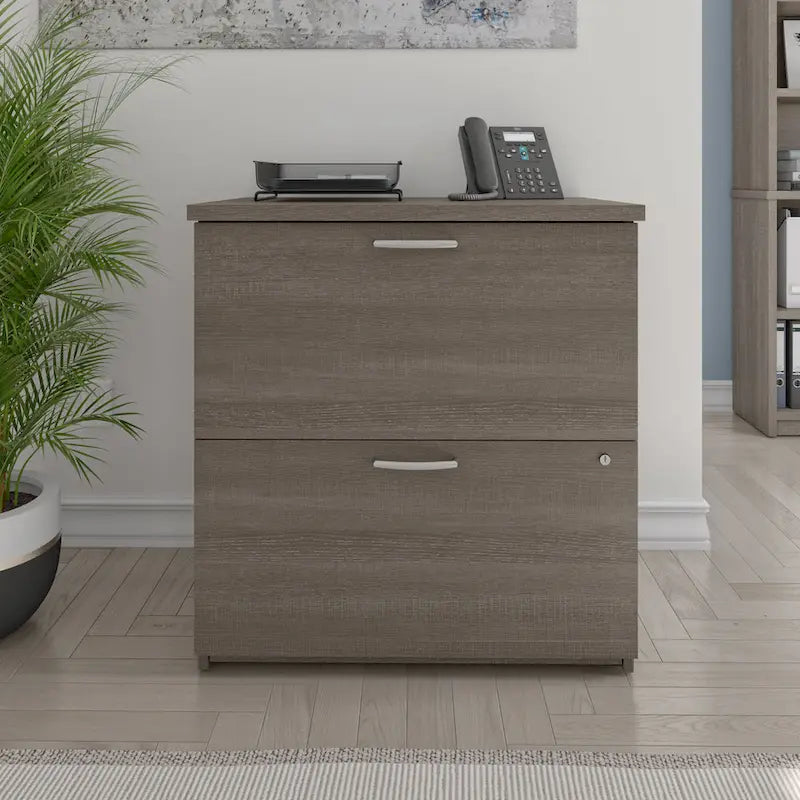 Classificatore laterale a 2 cassetti, 73,5 cm – Grigio Corteccia / Antigua