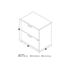 Classificatore laterale a 2 cassetti, 73,5 cm – Grigio Corteccia / Antigua
