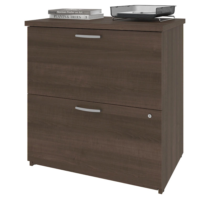 Classificatore laterale a 2 cassetti, 73,5 cm – Grigio Corteccia / Antigua