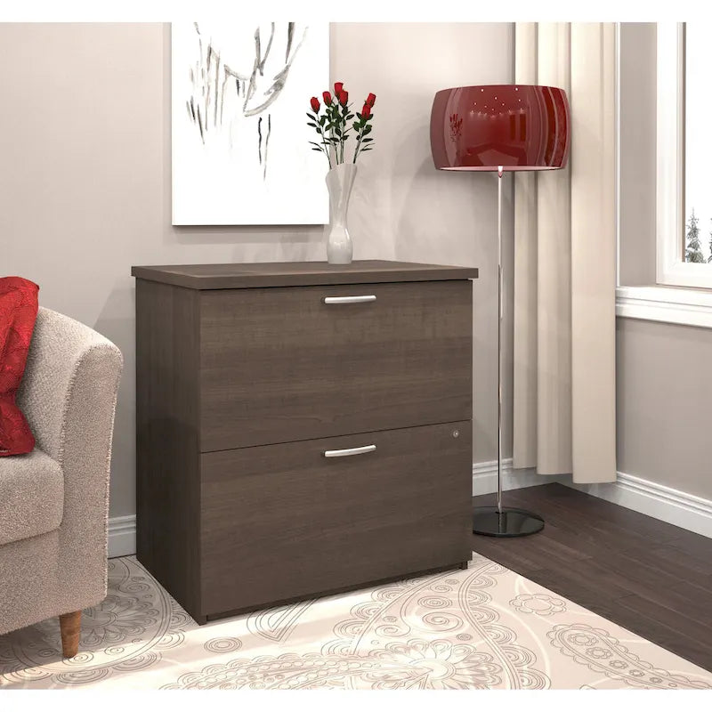 Classificatore laterale a 2 cassetti, 73,5 cm – Grigio Corteccia / Antigua