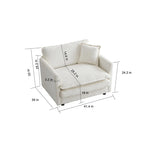 Set divano 3 pezzi in ciniglia bianca, 5 posti (2 poltrone + 1 divanetto)