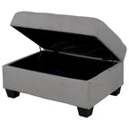 Divano componibile a L in velluto grigio con chaise longue reversibile – 6 posti