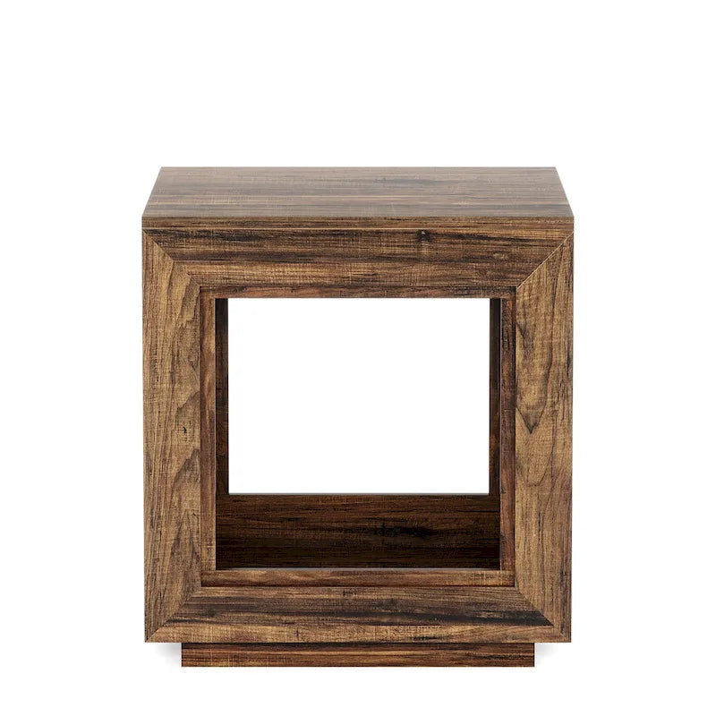 Tavolino Rettangolare a 2 Ripiani Grigio / Naturale / Marrone / Nero – Uso Singolo, MDF