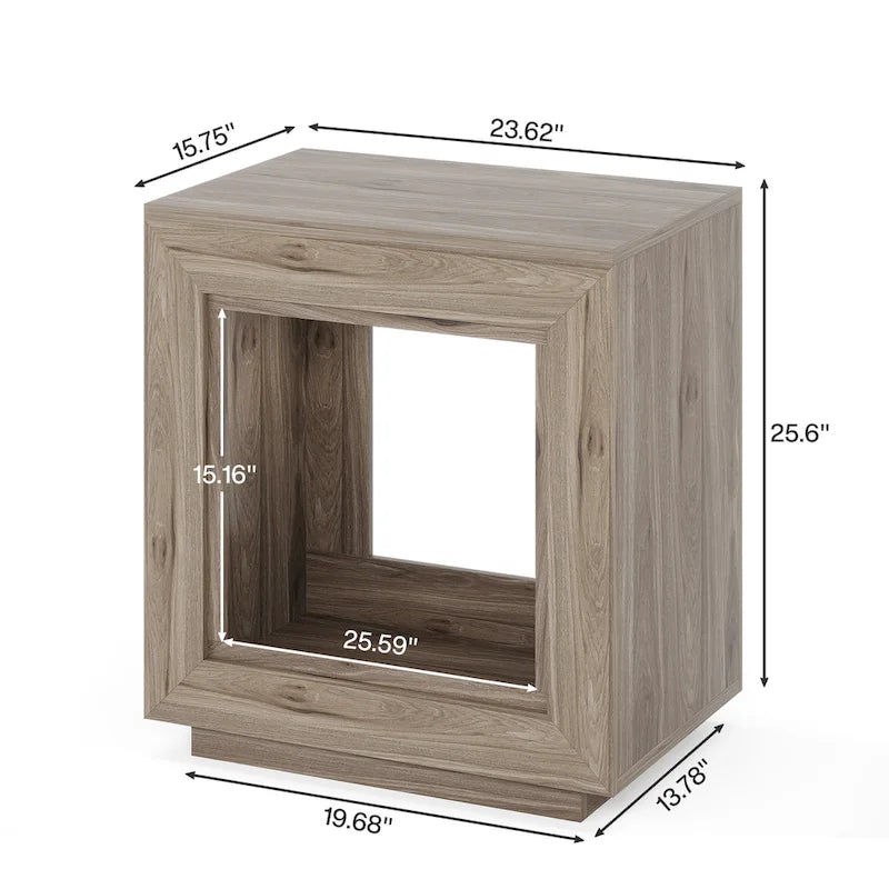 Tavolino Rettangolare a 2 Ripiani Grigio / Naturale / Marrone / Nero – Uso Singolo, MDF