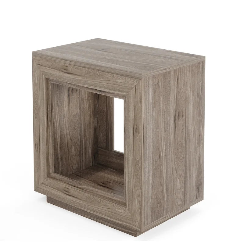 Tavolino Rettangolare a 2 Ripiani Grigio / Naturale / Marrone / Nero – Uso Singolo, MDF