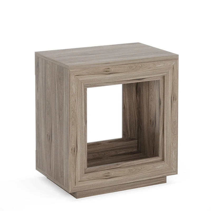 Tavolino Rettangolare a 2 Ripiani Grigio / Naturale / Marrone / Nero – Uso Singolo, MDF