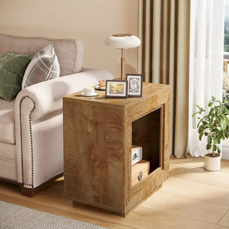 Tavolino Rettangolare a 2 Ripiani Grigio / Naturale / Marrone / Nero – Uso Singolo, MDF