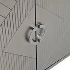 Mobiletto contenitore a 4 ante – Blu navy / Champagne / Blu | MDF e gambe in pino | Montaggio da 1 persona