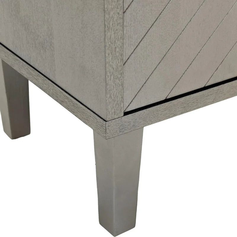 Mobiletto contenitore a 4 ante – Blu navy / Champagne / Blu | MDF e gambe in pino | Montaggio da 1 persona