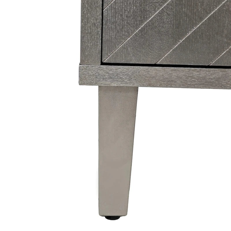 Mobiletto contenitore a 4 ante – Blu navy / Champagne / Blu | MDF e gambe in pino | Montaggio da 1 persona