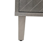 Mobiletto contenitore a 4 ante – Blu navy / Champagne / Blu | MDF e gambe in pino | Montaggio da 1 persona
