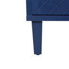 Mobiletto contenitore a 4 ante – Blu navy / Champagne / Blu | MDF e gambe in pino | Montaggio da 1 persona