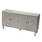 Mobiletto contenitore a 4 ante – Blu navy / Champagne / Blu | MDF e gambe in pino | Montaggio da 1 persona
