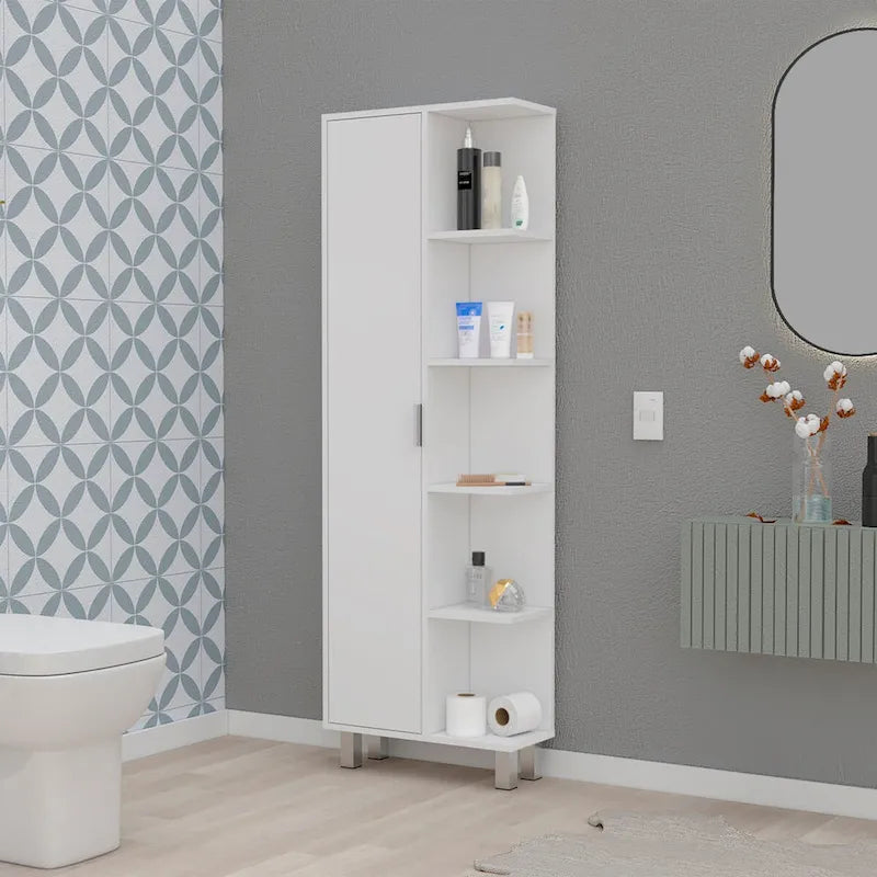 Armadietto per biancheria con finitura White Pine – 2 Sezioni, Montaggio a 1 Persona