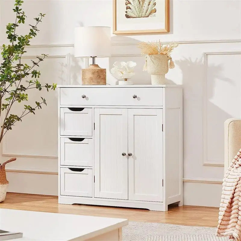 Mobiletto a terra autoportante, tan/bianco, portaoggetti per 1 persona
