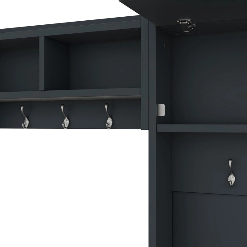 Appendiabiti da ingresso staccabile 4-in-1 bianco con panca portascarpe, cassetti e ganci – 2 posti