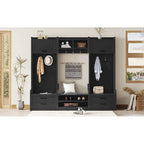 Appendiabiti da ingresso staccabile 4-in-1 bianco con panca portascarpe, cassetti e ganci – 2 posti