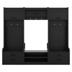 Appendiabiti da ingresso staccabile 4-in-1 bianco con panca portascarpe, cassetti e ganci – 2 posti