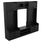 Appendiabiti da ingresso staccabile 4-in-1 bianco con panca portascarpe, cassetti e ganci – 2 posti